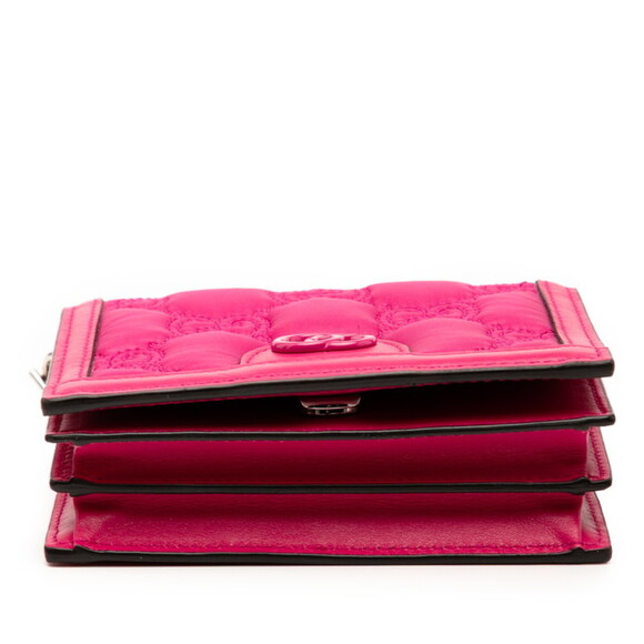 GUCCI Authentic Pink Leather GG Marmont Shoulder Bag - Picture 3 of 6